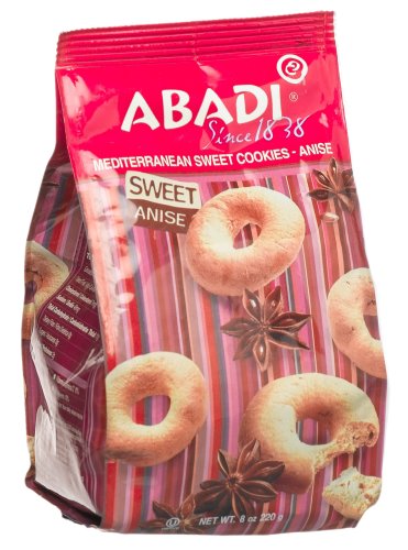 Abadi Mediterranean Sweet Cookies - Anise, 8-Ounce Bags (Pack of 12) by Oxygen