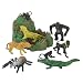 Jungle Bucket Playset: 11 Wild Animal Figures with Mountain and Huge Playmat_s-1