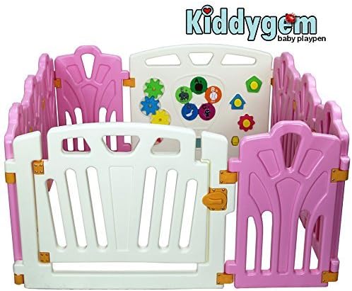 Kiddygem Puzzle and Beep Fun Baby 10 Panels Playpen, Pink by KiddyGem
