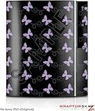 Sony PS3 Skin Pastel Butterflies Purple on Black