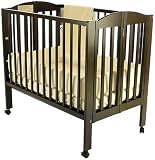 Dream On Me 3 in 1 Portable Folding Stationary Side Crib, Espresso