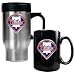 Philadelphia Phillies MLB Stainless Steel Travel Mug & Black Ceramic Mug Set - Primary Logo by Great American Products