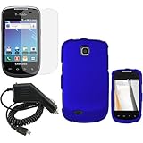 iNcido Brand Samsung Dart T499 Combo Rubber Dark Blue Protective Case Facep ....