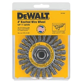 DEWALT DW4930  4-Inch by 5/8-Inch-11 Full Cable Twist Wire Wheel/Carbon Steel .020-Inch