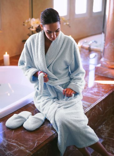 Plush Microfiber Bathrobe - 100% Plush Microfiber - Soft, Warm, and Lightweight