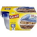Glad Food Storage Containers, Family Size, 104 Ounce, 3 Count