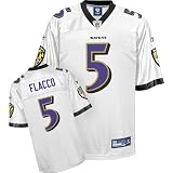 Reebok Baltimore Ravens Joe Flacco Replica White Jersey Small