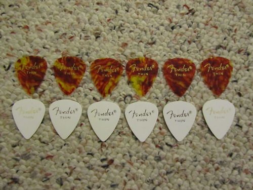 (12) Fender 351 Style Celluloid Assorted THIN Guitar Picks - BRAND NEW!!