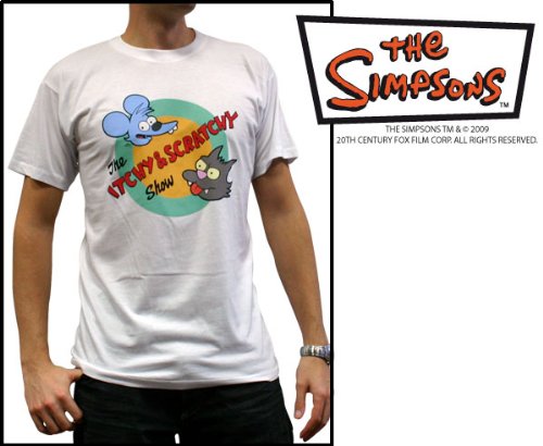 ABYstyle  ABYTEX075_GD  Costume  Simpsons  Tshirt Homme  Itchy et Scratchy  Blanc  XL Picture