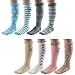Deer Mum 8 Pairs Girl’s Princess Style Knee High Socks (Pack 8)-multicolor4 (M(7Y-12Y))