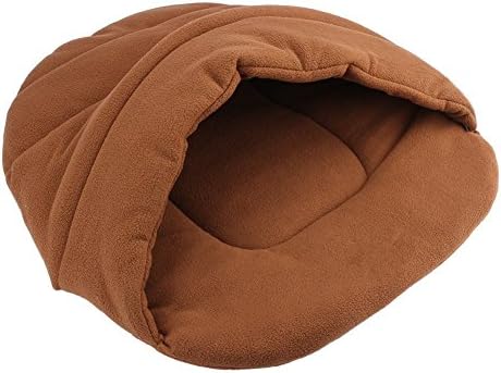 Xefeel Cat Sleeping Bag Size M Pets Beds Warm Snuggle Sack Soft Dog Blanket Mat for Puppy/Kitten,Camel Color
