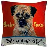 Border Terrier Its A Dogs Life Cushion -Martin Wiscombe Cushions