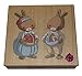 Bunny Baskets Rubber Stamp Art Impressions Wood Mounted 2 3/4