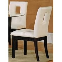 Set of 2 Dining Chairs with Cutout Design in Ivory Bycast