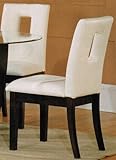 Set of 2 Dining Chairs with Cutout Design in Ivory Bycast