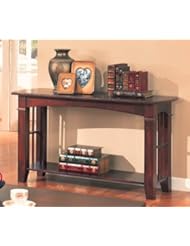 Coaster Antique Country Style Sofa Table, Cherry Finish