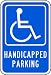 Zing Eco Parking Sign, Legend "HANDICAPPED PARKING" with Picto, 12" Width x 18" length, Recycled Aluminum, Engineer Grade Prismatic, White on Blue (Pack of 1)