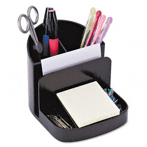 Best Price Universal Products - Universal - Deluxe Message Center, 6 Sections, 5 1/2w x 6 3/4d x 5h, Black - Sold As 1 Each - Tiered back for easy access to writing instruments. - Keeps envelopes and sticky notes handy. - Two small compartment for tidying up clips, pins and more.