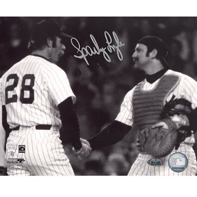 Steiner Sports MLB Sparky Lyle Handshake with Thurman Munson Autographed 8-by-10-Inch Photograph