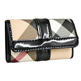 Burberry Small PVC Coated Check Canvas Black Leather Wallet 11704242-512