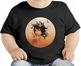 Girl With Wolf Drawing オーガニックベビーTシャツ 12 - 18 Months