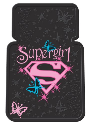  Supergirl DC Comics Stars & Butterflies 2 Pc Front Floor Mats Set