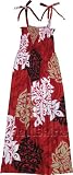 Smocked Sundress - Artistic Hawaiian Flowers Spaghetti Strap Hawaiian Aloha Elastic Tube Top Sun Dress - Regular Size