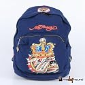 ED HARDY Custom Made Backpack Rucksack Bulldog mit Nieten blau, Größe:standard