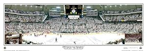 NHL Pittsburgh Penguins May 30, 2009 Game 1 Stanley Cup Champions - 13.5x39 Panoramic Poster. Deluxe Double Matted with Black Metal Frame #4019
