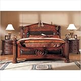 Bundle-92 Romeo Panel Bedroom Set in Dark Cherry Size: Queen