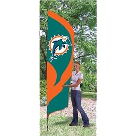 Miami Dolphins Tall Team Garden House Flags 8.5 ft x 2.5 ft NFL Football Fan Shop Sports... from Animal Houses