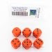 Orange Opaque Dice Black Pips D6 16mm Pack of 6 Wondertrail WCX25603E6