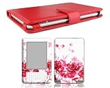 Bundle Monster Kindle 2 Genuine Leather Case Cover Jacket + Skin Sticker + Screen Protector Ebook Accessories Combo – Fit 2nd Generation 6″ Display