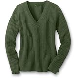 Cable-Knit V-Neck Sweater