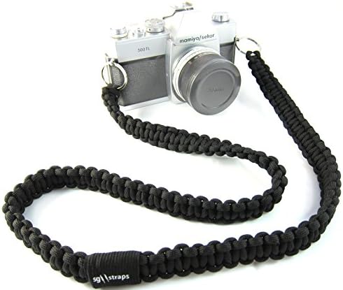 Paracord Camera Neck Strap 36" Black for DSLR Mirrorless SG Straps