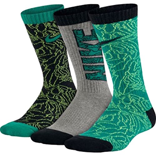 Nike Big Boys' Performance Squiggly Crew Socks 3 Pack