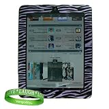 Stylishly Designed Hard Cover Snap on Case, iPad Cover for Apple iPad MB292LL/A Tablet (16GB, 32GB, Wifi + 3G) Purple Zebra Animal Print + Live * Laugh * Love VG Silicone Wrist band!!!