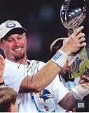 Trent Dilfer Autographed/Hand Signed Baltimore Ravens 8x10 Super Bowl Trophy Photo