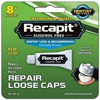 Recapit Temporary Cement Repairs Loose Crowns 0.4 oz (1 g) (Pack of 6) by Recapit