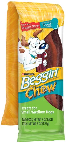 Beggin' Chew Dog Snacks for Small/medium Dogs, 6-Ounce Bags (Pack of 8)