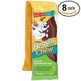 Beggin' Chew Dog Snacks for Small/medium Dogs, 6-Ounce Bags (Pack of 8)