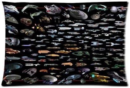 Chetery Star Trek All Ships Together Printed Best Gifts Valentine's Gift Decorate Pillowcase Custom Pillowcase Soft Pillow Case Zippered Pillow Case Cover in Roomy Size 20x30(Two side) Fashion Design