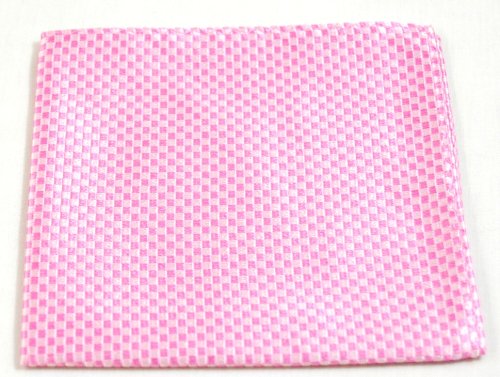 Paul Malone Men's Hand Made Pocket Square Handkerchief, 100% Silk Pink