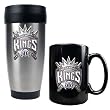 Sacramento Kings NBA Stainless Steel Travel Tumbler & Black Ceramic Mug Set - Primary Logo by Great American Products
