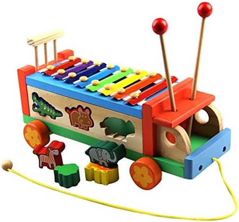 8 Note Wooden Xylophone Animal Pull Along Toy