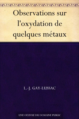 Observations sur l'oxydation de quelques métaux