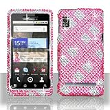 Premium - Motorola A955/DROID 2 Full Diamond Hot Pink Plaid Cover - Facepla ....