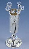 SET OF 6 SILVER PLATED AND CRYSTAL PICKSAND HOLDER