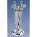 SET OF 6 SILVER PLATED AND CRYSTAL PICKSAND HOLDER