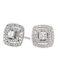 Tivolia Collection 14kt White Gold Square Diamond Earrings